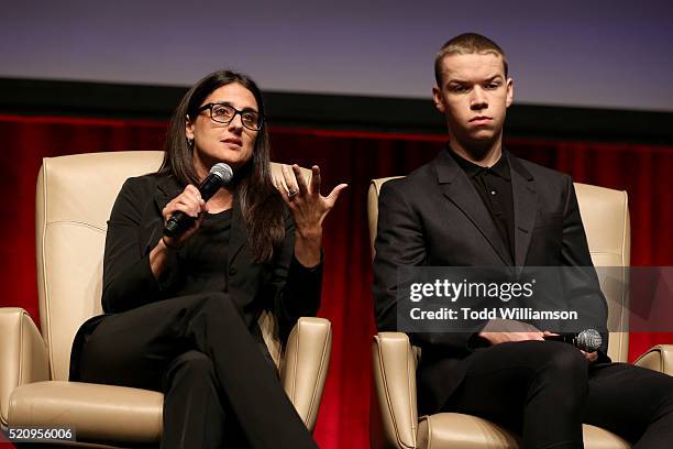 Producer Pamela Abdy and actor Will Poulter speak onstage during CinemaCon and 20th Century Fox Present From Passion to the Big Screen: An Afternoon...