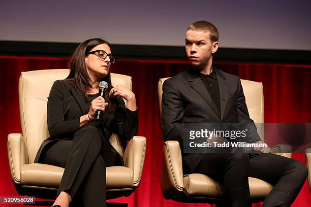 Producer Pamela Abdy and actor Will Poulter speak onstage during CinemaCon and 20th Century Fox Present From Passion to the Big Screen: An Afternoon...