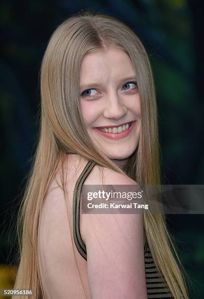 Poppy Lee Friar arrives for the European premiere of "The Jungle Book" at BFI IMAX on April 13, 2016 in London, England.