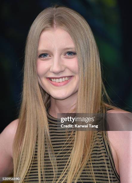 Poppy Lee Friar arrives for the European premiere of "The Jungle Book" at BFI IMAX on April 13, 2016 in London, England.