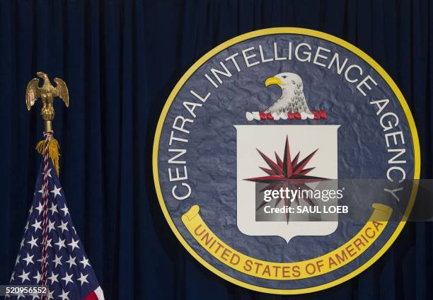 The seal of the Central Intelligence Agency is seen at CIA Headquarters in Langley, Virginia, April 13, 2016.