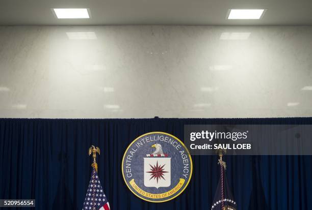 The seal of the Central Intelligence Agency is seen at CIA Headquarters in Langley, Virginia, April 13, 2016.