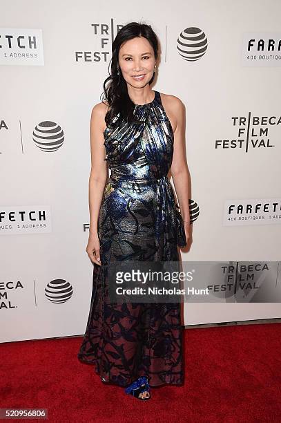Wendi Deng Murdoch attends the "First Monday In May" world premiere during the 2016 Tribeca Film Festival opening night at BMCC John Zuccotti Theater...
