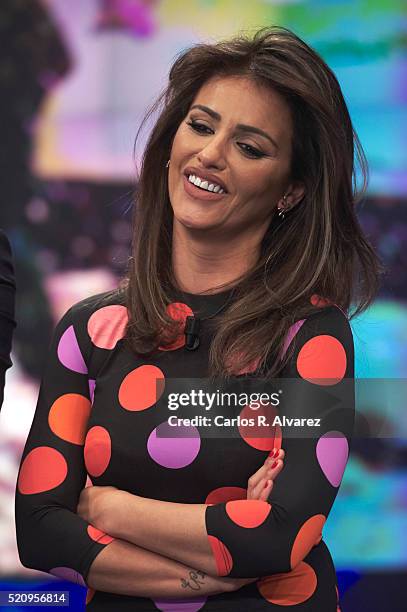 Spanish actress Monica Cruz attends "El Hormiguero" Tv Show at Vertice Studio on April 13, 2016 in Madrid, Spain.