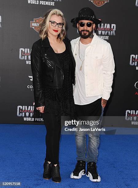 McLean and Rochelle Deanna Karidis attend the premiere of "Captain America: Civil War" at Dolby Theatre on April 12, 2016 in Hollywood, California.