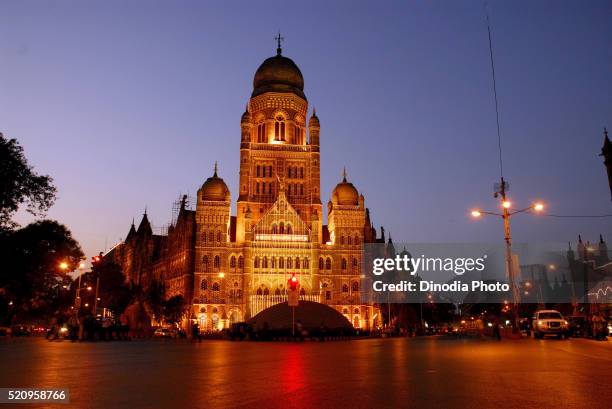 municipal corporation building at mumbai, maharashtra, india - mumbai stock pictures, royalty-free photos & images