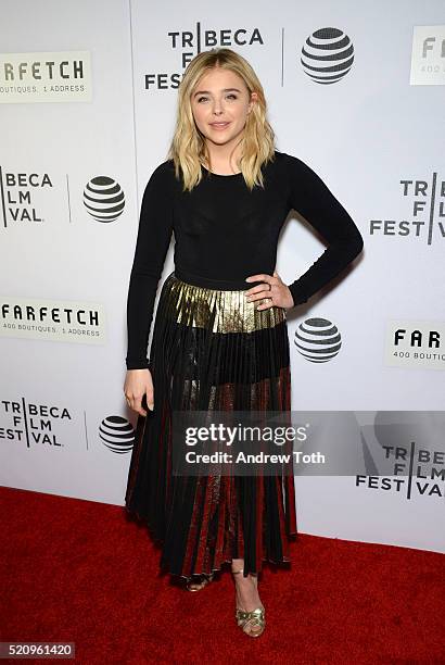 Actress Chloe Grace Moretz attends "The First Monday In May" world premiere during the 2016 Tribeca Film Festival at John Zuccotti Theater at BMCC...