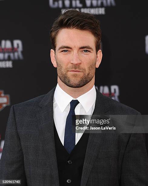 Actor Sam Hargrave attends the premiere of "Captain America: Civil War" at Dolby Theatre on April 12, 2016 in Hollywood, California.