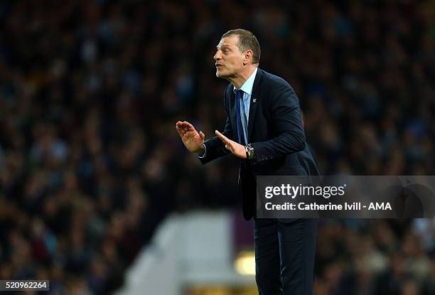 Slaven Bilic manager of West Ham United during the Emirates FA Cup Sixth Round Replay match between West Ham United and Manchester United at Boleyn...