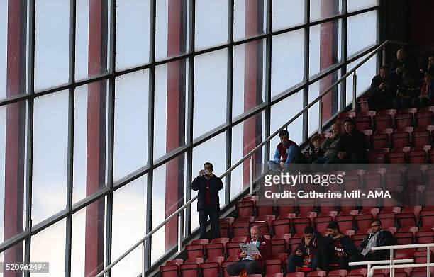 West Ham fans in their seats before the Emirates FA Cup Sixth Round Replay match between West Ham United and Manchester United at Boleyn Ground on...