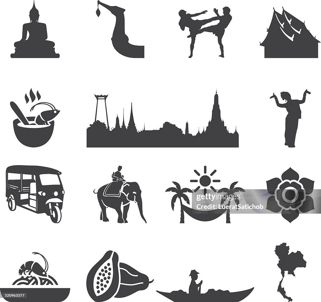 Increíble Tailandia Silueta iconos/EPS10