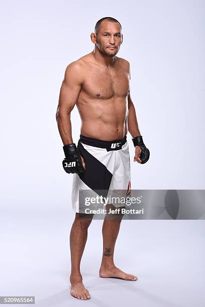 Dan Henderson poses for a portrait during a UFC photo session on April 13, 2016 in St. Petersburg, Florida.