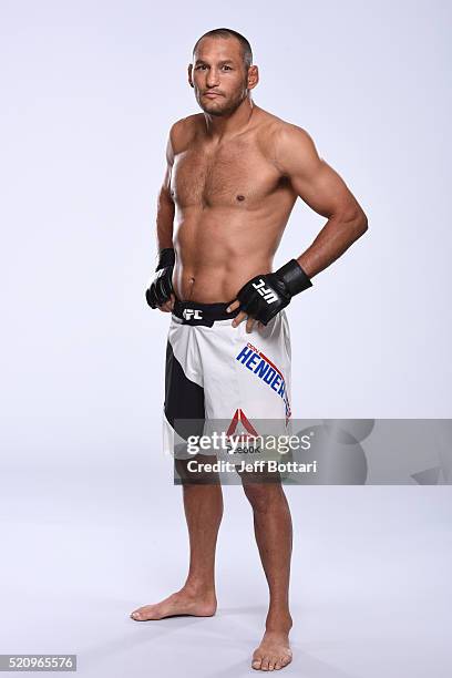 Dan Henderson poses for a portrait during a UFC photo session on April 13, 2016 in St. Petersburg, Florida.