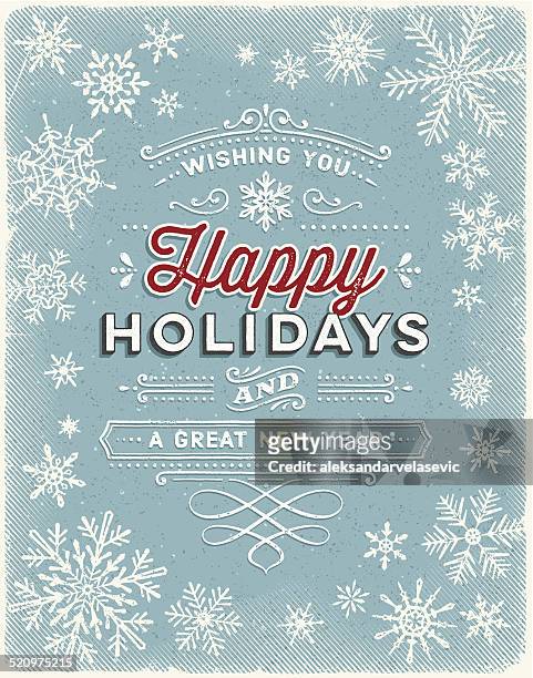 vintage holiday background with text - christmas font stock illustrations