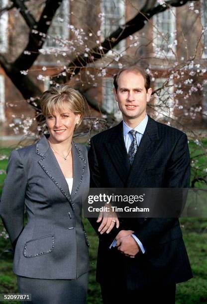 Sophie Rhys-jones And Prince Edward On The Day Of Their Engagement.