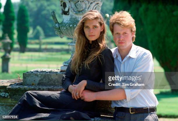 Viscount Althorp With His Arms Around His Fiancee, Model Victoria Lockwood, In The Grounds Of The Spencer Family Home After Announcing Their...