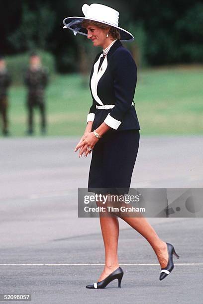 Princess Diana, Colonel-in-chief Of The Light Dragoons, Going To Review The Troops And Present A New Guidon To The Regiment In Bergen Hohne, Germany....