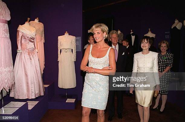 Diana, Princess Of Wales, With Marguerite Littman, Founder Of The Aids Crisis Trust, At A Private Viewing And Reception At Christies Of Dresses Worn...
