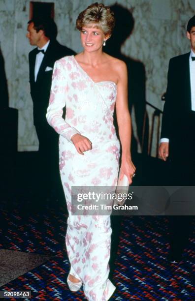 Diana, Princess Of Wales, Attending The Film Premiere At The Empire Cinema In Leicester Square Of "stepping Out" To Raise Funds For The Trust For...