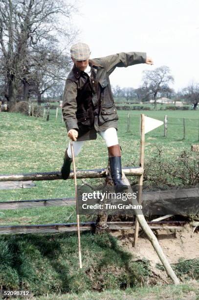 Prince Charles Walking The Course Before Competing In The North Warwicks Hunt Team Event.