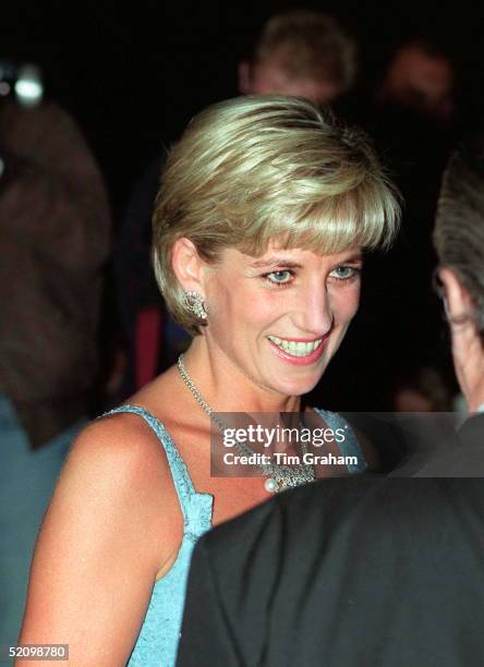 Diana, Princess Of Wales As Patron Of The English National Ballet, Attends Their Royal Gala Performance Of'swan Lake' At London's Royal Albert Hall.