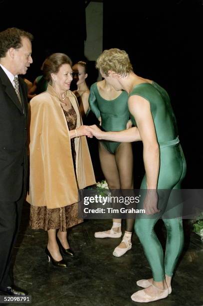 Princess Margaret Talking With A Member Of The Royal Ballet After Their Opening Performance At The New Sadler's Wells Theatre, L0ndon.