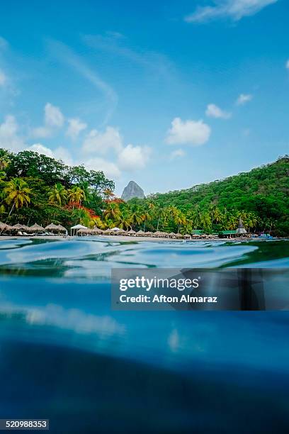 saint lucia travel - pitons stock pictures, royalty-free photos & images