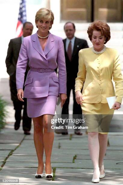 Diana, Princess Of Wales, With Elizabeth Dole, President Of The American Red Cross At The Red Cross Headquarters In Washington.