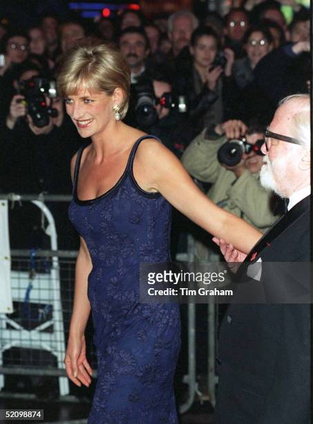 Diana, Princess Of Wales Attending The Premiere Of The Film 'in Love And War' At The Empire In Leicester Square In Aid Of The British Red Cross...