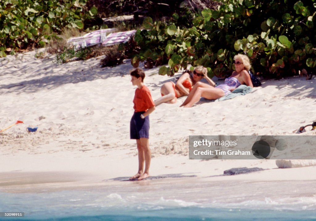 Diana And Mother On Beach