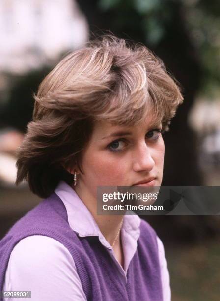 Portrait Of Teenager Lady Diana Spencer, Looking Pensive And Shy, Aged 19 At The Young England Kindergarden Nursery School In Pimlico, London.