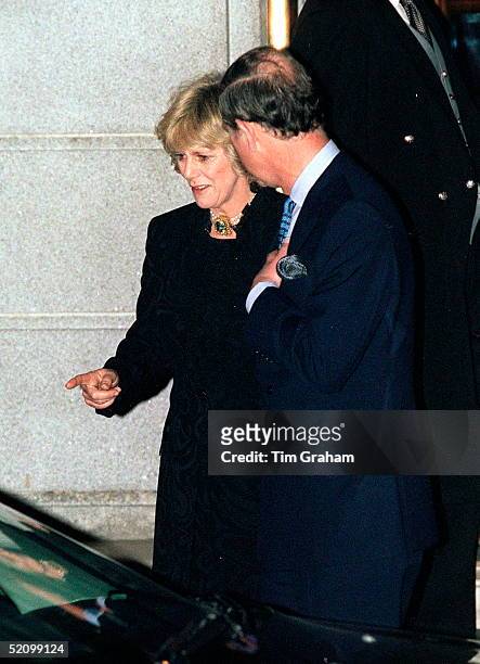 Prince Charles With Camilla Parker-bowles Leaving The Ritz Hotel In London After A Birthday Party For Her Sister, Annabel.