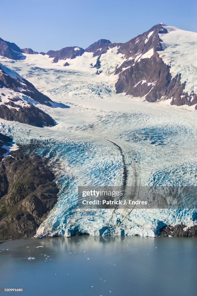 Aerial of Portage glacier