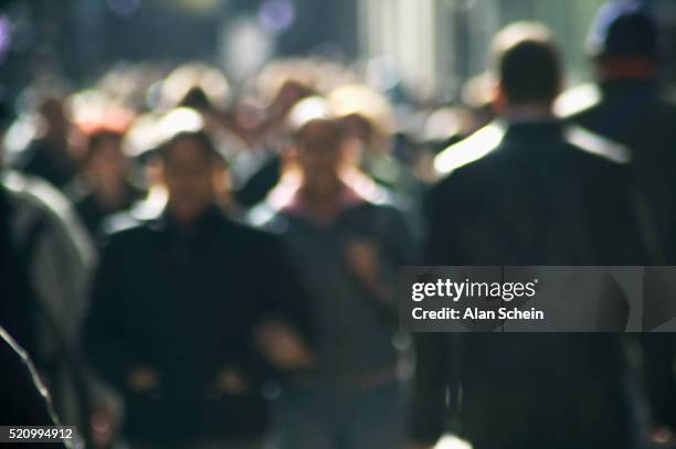 crowd on busy street - large group of people foto e immagini stock