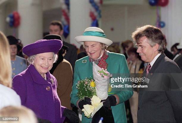 The Queen And Her Lady-in-waiting The Duchess Of Grafton At The Princess Of Wales Hospital In Birmingham.