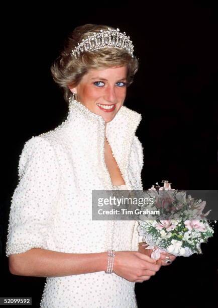 Princess Of Wales In Hong Kong Wearing An Outfit Described As The Elvis Look Designed By Fashion Designer Catherine Walker. Tour Dates 7-10 November.