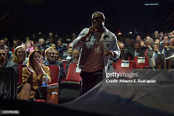 Actor Kevin Hart speaks onstage during CinemaCon 2016 as Universal Pictures Invites You to an Exclusive Product Presentation Highlighting its Summer...