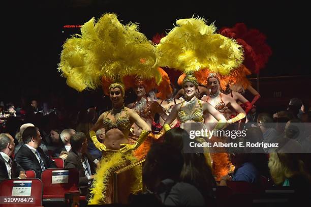 Showgirls appear in the audience during CinemaCon 2016 as Universal Pictures Invites You to an Exclusive Product Presentation Highlighting its Summer...