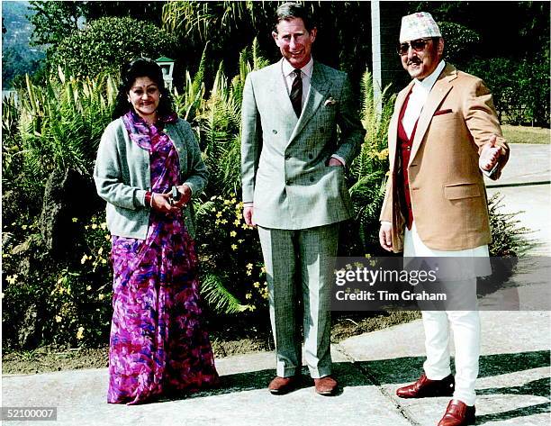 Prince Charles With King Birendra Of Nepal And Queen Aishwarya