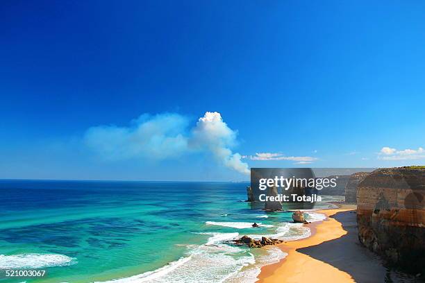 The Twelve Apostles, Australia, and a bushfire