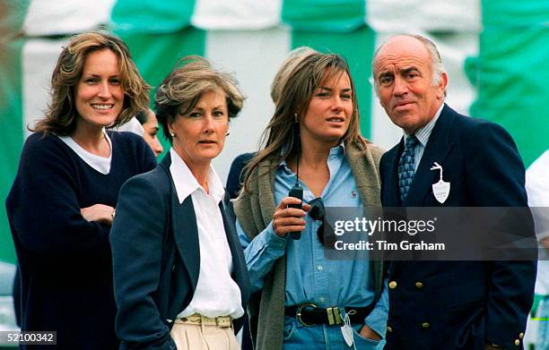 Celebrity And Socialite Tara Palmer-tomkinson With Her Mother, Patti Palmer-tomkinson, And Sister, Santa, At The Royal County Of Berkshire Polo Club.