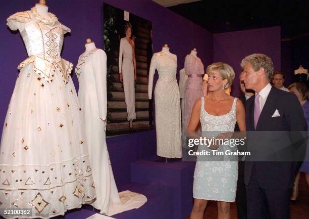 Diana, Princess Of Wales, Talking With Christopher Balfour, Chairman Of Christies, At A Private Viewing And Reception At Christies Of The Dresses For...