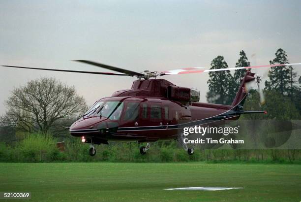 The New Royal Flight Sikorsky S76b Helicopter Taking Off In Winchester, Hampshire.