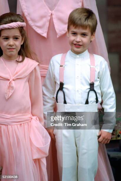 Prince William, Pageboy At The Society Wedding Of Miss Camilla Dunne To The Honourable Rupert Soames At Hereford Cathedral.