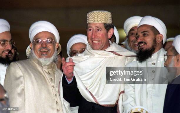 Prince Charles Laughing And Joking During A Visit To A Mosque - The Mohammedi Park Masjid Complex In Northolt.