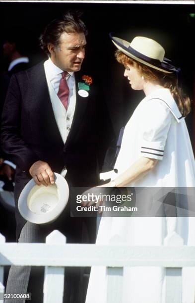 Sarah Duchess Of York With Her Step-father Hector Barrantes At Polo Windsor