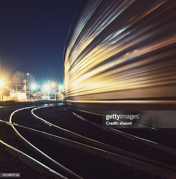 rail shunting yard - train yard at night stock pictures, royalty-free photos & images