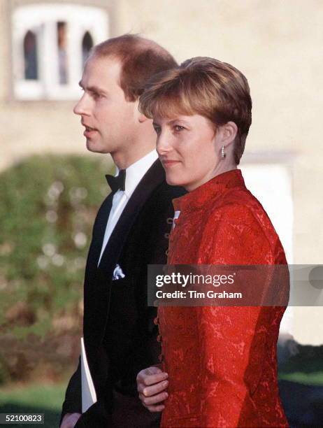 Prince Edward With Sophie Rhys-jones At The Wedding Oftheir Friend Lord Ivar Mountbatten.