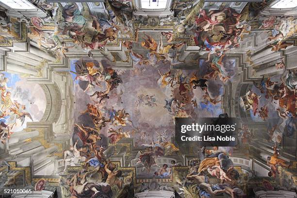 Ceiling of the Church of St Ignatius on Rome Italy. Church of Sant'Ignazio di Loyola in Rome Italy