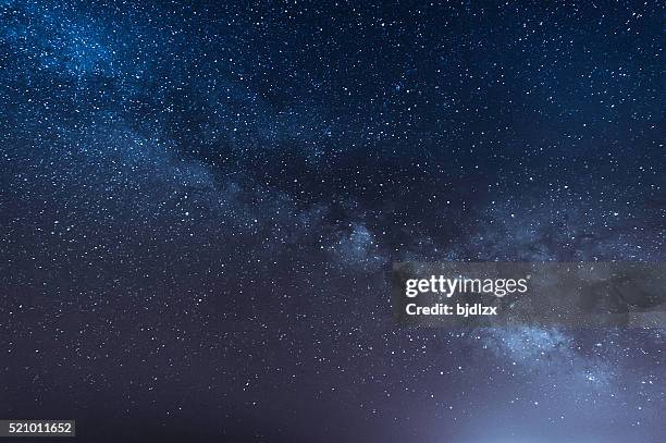 night scene milky way background - starry sky stock pictures, royalty-free photos & images